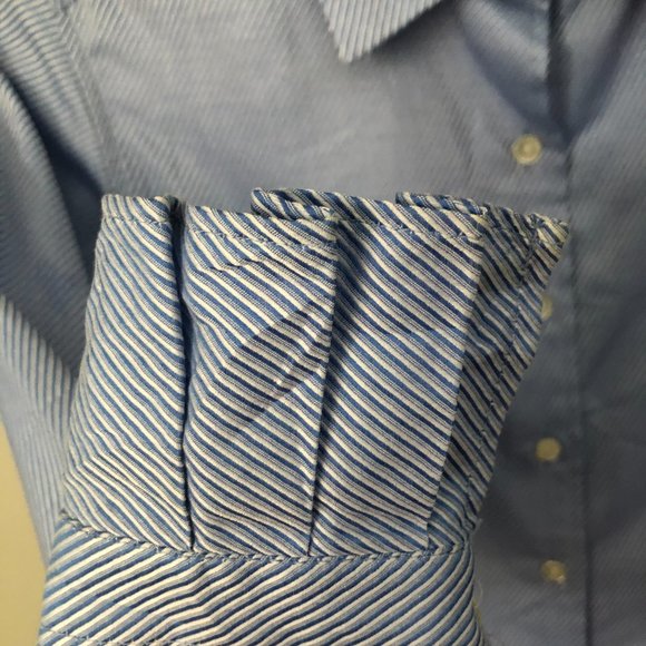 Jill McGowan Striped Button Down Shirt With Ruffle Cuffs Size XS - Picture 4 of 8